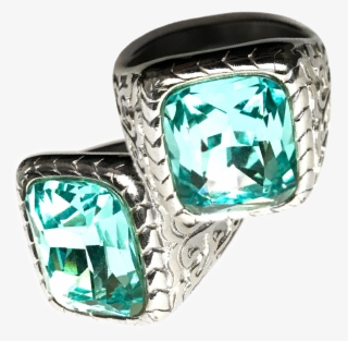 Lustrous Blue Topaz Gem Set In Silver Ring Actively - Hindu Magic Rings