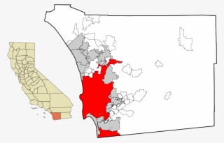 800px-san Diego County California Incorporated And - California Map