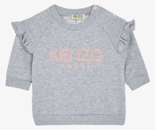 Gray Logo Ruffle Sweatshirt - Long-sleeved T-shirt