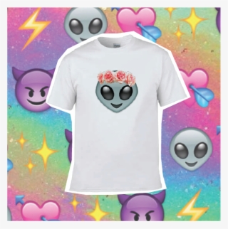 Alien Emoji With Fl Crown Women S Fashion On Carousell - Emoji Wallpapers App