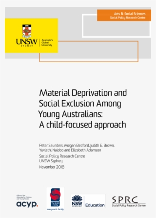 Material Deprivation And Social Exclusion Among Young - University Of New South Wales