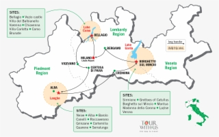 Northern Italy Tour Map - Italy