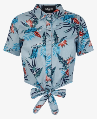 Birds Of Paradise Tie Blouse - Active Shirt