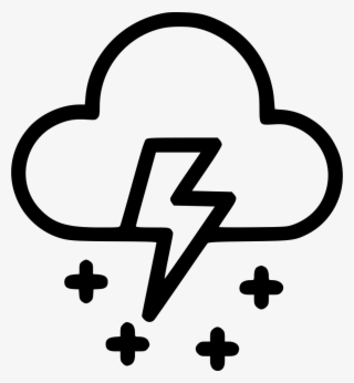 Weather Snow Wind Lightning Svg Png Icon - Thunder And Cloudy Clipart