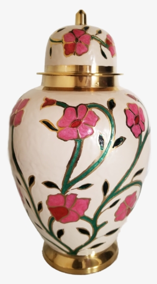 Pink Floral Urn<br>adult Size<br> - Cosmetics