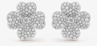 Cosmos Earrings, Large Model - Van Cleef Diamond Flower Earrings