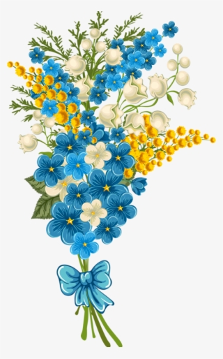 Content Png Altered Bottles Fabric Design And - Blue Flower Borders And Frame