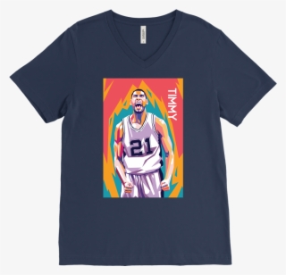 Tim Duncan Pop Art V-neck - Printable Shirt Designs