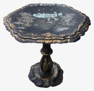 Exceptional Victorian Papier-mache Table With Mother - Antique