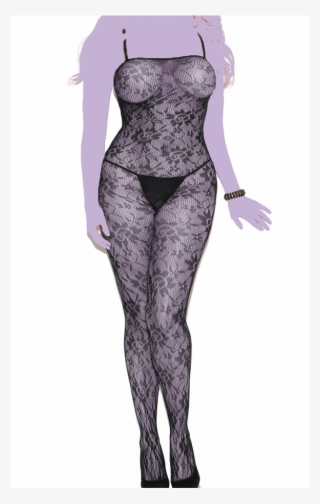 Rose Lace Bodystocking - Black Bodystocking Model
