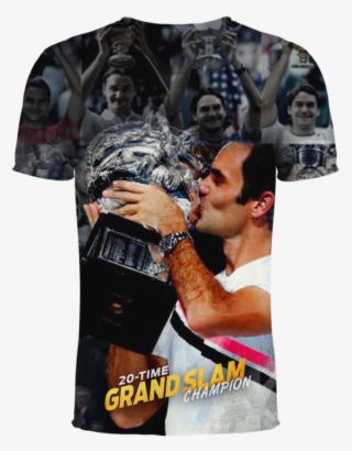 Roger Federer Tennis 3d T-shirt - Roger Federer Australian Open 2018 Campeon