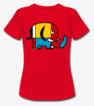 Womens Red Elephant T-shirt From Laughing Lion Design - Unsterbliicher