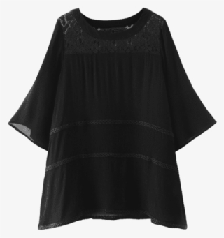 Lace Panel Smock Mini Dress - Blouse