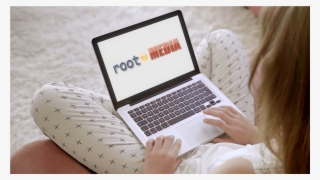 Laptop Screen Mock-up Woman - Sitting