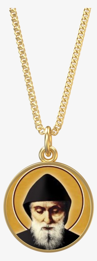 Indigo Coin Chain In Gold - Saint Charbel