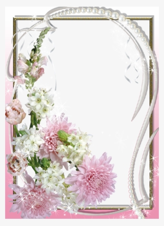 Pinks And White Frame~~j Flower Backgrounds, Borders - Рамка Для Фото Хризантемы