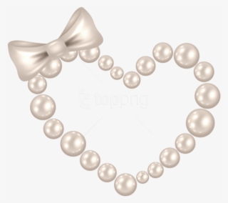 Free Png Pearl Heart With Bow Transparent Png - Pearl Heart