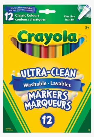 Crayola® Original Fine Line Washable Markers 12/pkg - Crayola Original Thick Washable Markers Conical Tip