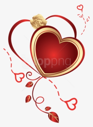 Free Png Heart With Rose Png - Png Heart