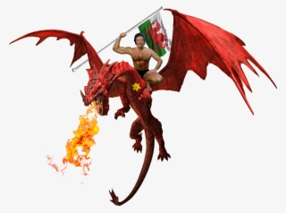 Tom Jones, Waving A Welsh Flag, On A Dragon Which Is - Dragon Images Png