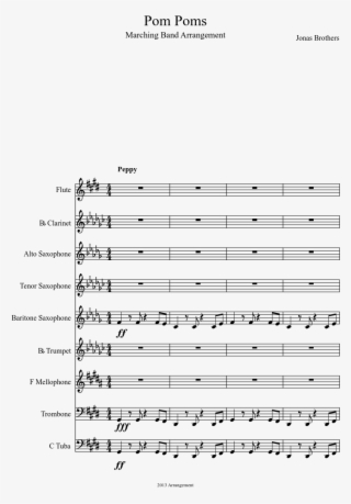 Pom Poms Sheet Music Composed By Jonas Brothers 1 Of - Bob Omb Battlefield Alto Sax Sheet Music