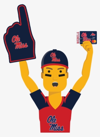 Ole Miss Ultimate Fan Holding The Ole Miss Fancard
