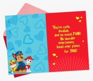 Nickelodeon Paw Patrol Hug Day Valentine's Day Card - Paw Patrol Valentines Day Card