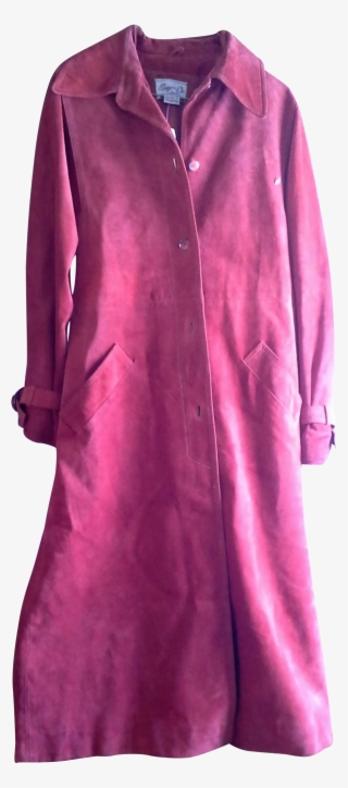 Beged-or Suede Leather Rust Orange Ladies Trench Coat - Overcoat