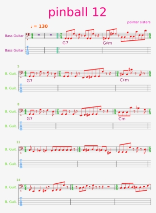 Pinball 12 Sheet Music Composed By Pointer Sisters - Number