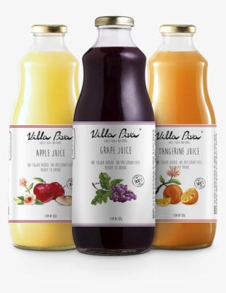 Apple, Grape And Tangerine Juices Villa Piva 100% Natural - Juice