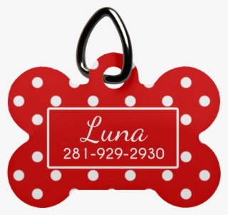 Red Polkadot Luv Tag - Pet Tag