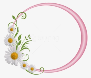 Free Png Best Stock Photos Pink Round Frame With Daisies - Floral Round Frame Png
