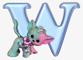 Alfabeto Azul Con Gatos Png - Amor Con La Letra W