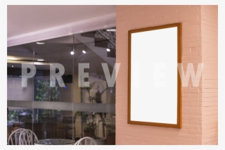 Print Image Mockup Of An A3 Wooden Frame Hanging O - Interior Design
