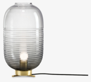 Lantern Table Lamp Smoke / Light Patina Brass - Paper Lantern