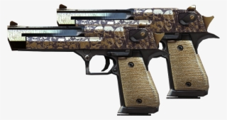 Dual Desert Eagle-rusty Gold Skull - Firearm