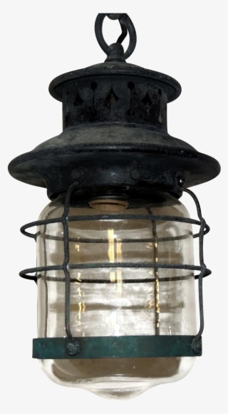 Arts And Crafts Lantern Hanging Light Fixture Rewired - Ceiling Fixture