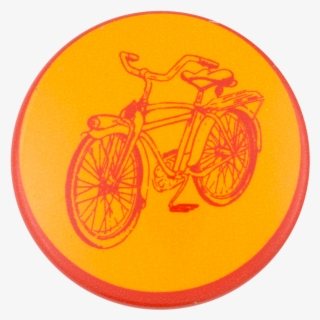 Bicycle In Red And Yellow Art Button Museum - Circle
