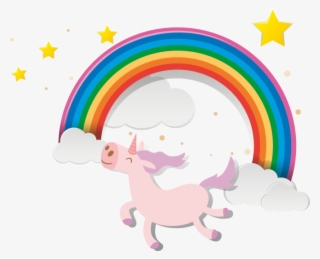 Fairy Bay Unicorn And Rainbow - Cartoon
