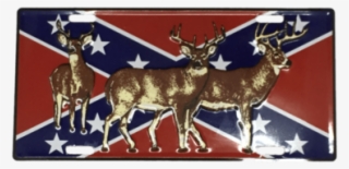 Confederate Flag With Deer Overlay License Plate - Curtiss P-40 Warhawk