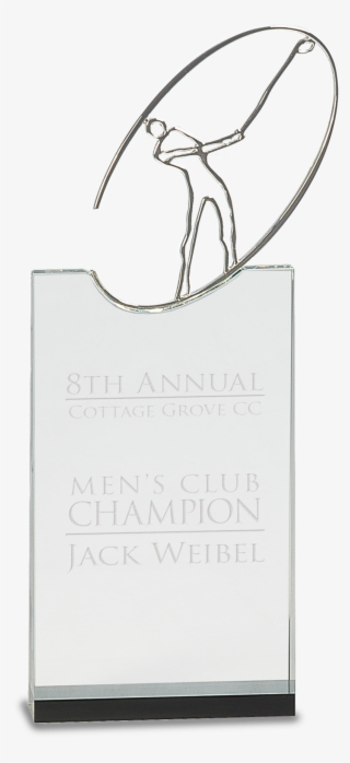 Metal Golf Silhouette On Clear Crystal Base - Paper