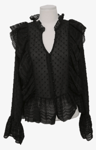 Frilled Lace Trim Sheer Blouse By Stylenanda - Blouse