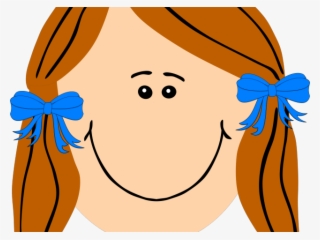 Brown Hair Clipart Pigtails - Face Girl Clipart