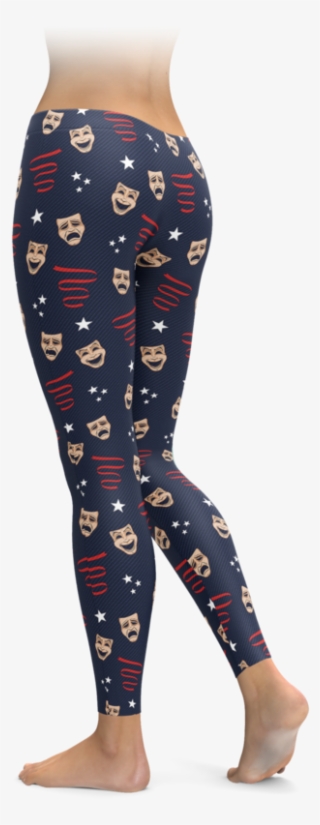 Comedy & Tragedy Mask Leggings - Leggings