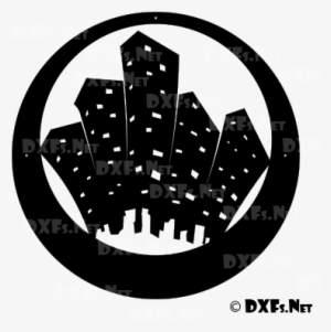 Dxf157 Retro Modern City Silhouette Dxf Design - Autocad Dxf