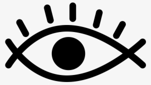 Eye Outline Variant With Lashes And Enlarged Pupil - Ojo Icono Contorno