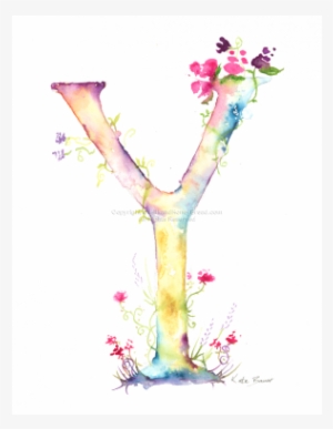 Watercolor Letter Y