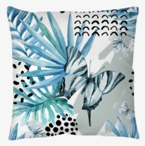 Watercolor Graphical Illustration - Art Print: Tanycya's Watercolor Butterfly Frame., 30x30in.