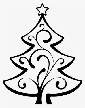 Medium Image - Christmas Tree Line Art