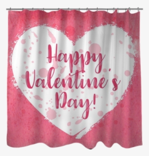 Hand Drawn Watercolor Heart With Calligraphy Text For - Window Valance